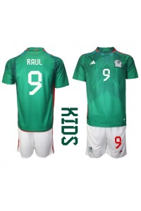 Mexico Raul Jimenez #9 Babyklær Hjemme Fotballdrakt til barn VM 2022 Korte ermer (+ Korte bukser)